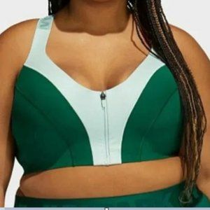 Adidas Originals Women's Ivy Park Green Support Zip Bra Size 3X GS0351